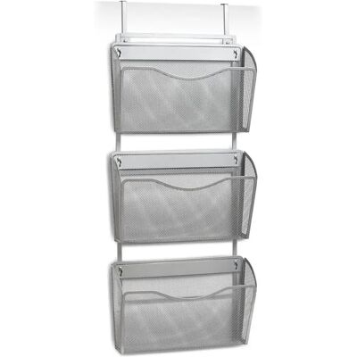 ZELLER PRESENT Wall Magazine Rack - Gray, 3 Compartments, DIN A4 ZELLER PRESENT Wall Magazine Rack - Gray, 3 Compartments, DIN A4