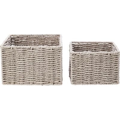 Kosz na przechowywanie ZELLER 20x20x13cm, 16x16x11cm Szary - Kosz na przechowywanie Kosz na przechowywanie ZELLER 20x20x13cm, 16x16x11cm Szary - Kosz na przechowywanie