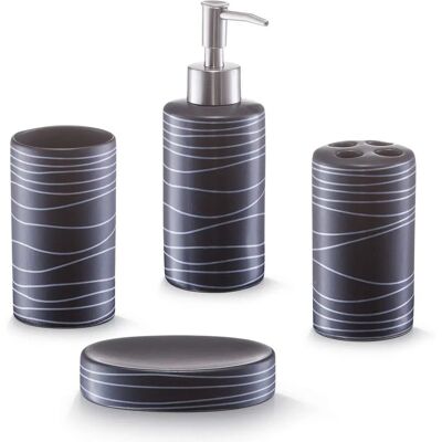 Zeller 18252 Keramiskt badrumsset - Svart Zeller 18252 Keramiskt badrumsset - Svart