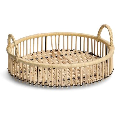 ZELLER PRESENT Rattan-Tablett - Runde umweltfreundliche Dekor Serviertablett ZELLER PRESENT Rattan-Tablett - Runde umweltfreundliche Dekor Serviertablett