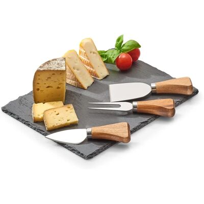 Zeller Käse Servierset Schieferplatte 24x18cm - Käse Zeller Käse Servierset Schieferplatte 24x18cm - Käse