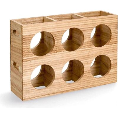 Zeller Modelo - Estante de vino a rayas para 6 botellas Zeller Modelo - Estante de vino a rayas para 6 botellas