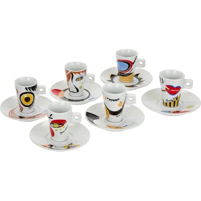 ZELLER PRESENT Faces 12 pcs Porcelain Coffee Set - Bunt ZELLER PRESENT Faces 12 pcs Porcelain Coffee Set - Bunt