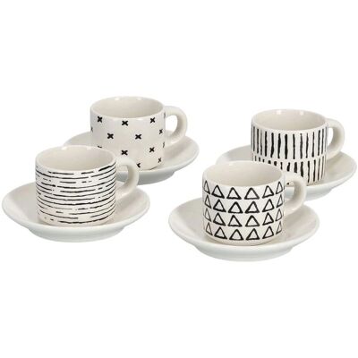 Zeller Present Espresso-Set - 8-teilig mit geometrischen Mustern Zeller Present Espresso-Set - 8-teilig mit geometrischen Mustern