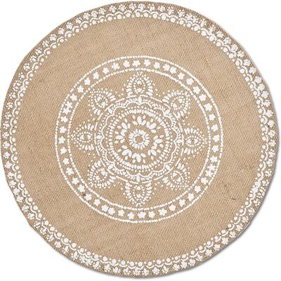 Set Tovaglia in Lino Mandala di Zeller - 6 pezzi - Ø 38 cm Set Tovaglia in Lino Mandala di Zeller - 6 pezzi - Ø 38 cm