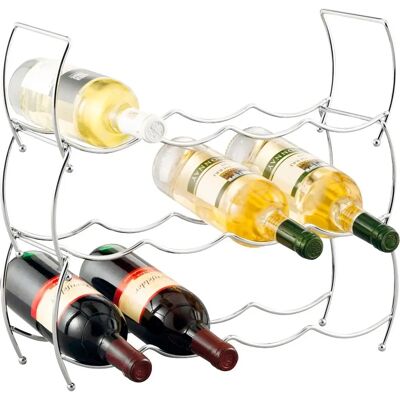 Zeller Weinregal - 12 Flaschenhalter - Silber - Wein- oder Flaschenaufbewahrung Zeller Weinregal - 12 Flaschenhalter - Silber - Wein- oder Flaschenaufbewahrung