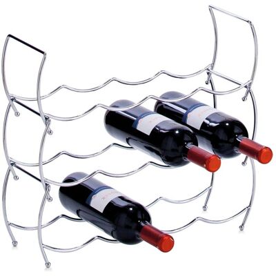 Zeller Weinregal - 12 Flaschenhalter - Silber - Wein- oder Flaschenaufbewahrung Zeller Weinregal - 12 Flaschenhalter - Silber - Wein- oder Flaschenaufbewahrung