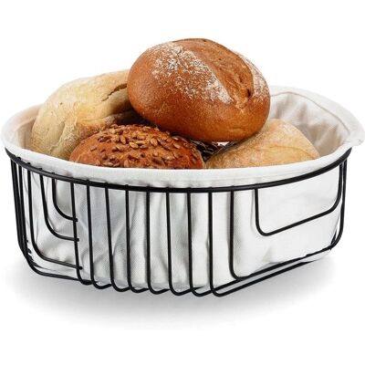 Zeller Brotkorb - Metall/Baumwolle - schwarz - Brotaufbewahrung Zeller Brotkorb - Metall/Baumwolle - schwarz - Brotaufbewahrung