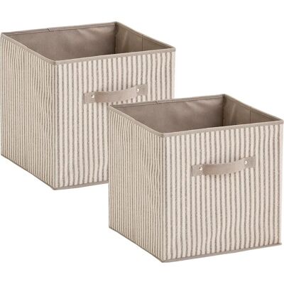 Zeller - Stripes - Beige - 31x31x31 cm - Aufbewahrungsbox Zeller - Stripes - Beige - 31x31x31 cm - Aufbewahrungsbox