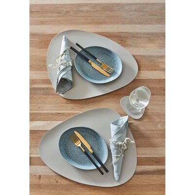 ZELLER PRESENT Beiges Oval Kunstleder Platzset - Platzset ZELLER PRESENT Beiges Oval Kunstleder Platzset - Platzset