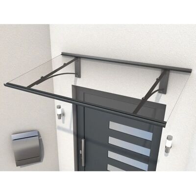 GUTTA Aluminium Türvordach - PT/GR - 160x90 cm - Schwarz & Transparent - Haustür-Vordächer GUTTA Aluminium Türvordach - PT/GR - 160x90 cm - Schwarz & Transparent - Haustür-Vordächer