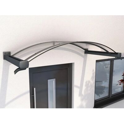 GUTTA BV/B Vordach - 200x90 cm, anthrazit/klar, UV-stabil GUTTA BV/B Vordach - 200x90 cm, anthrazit/klar, UV-stabil