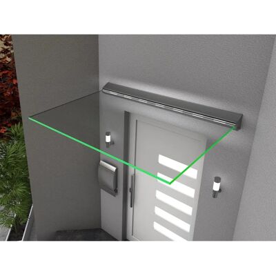GUTTAVORDACH LED 160x100cm silber / transparent Markise - Eingang GUTTAVORDACH LED 160x100cm silber / transparent Markise - Eingang