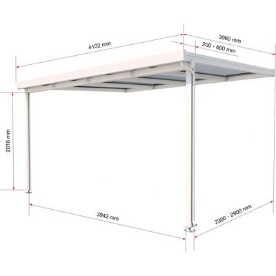 GUTTA Premium Terrassendach - Aluminium, Weiß, 410x306 cm GUTTA Premium Terrassendach - Aluminium, Weiß, 410x306 cm
