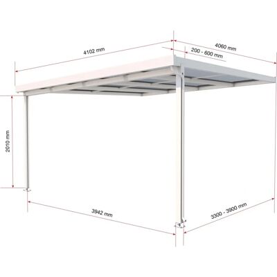 GUTTA Premium Terrassenüberdachung - Aluminium, Polycarbonat, Weiß GUTTA Premium Terrassenüberdachung - Aluminium, Polycarbonat, Weiß