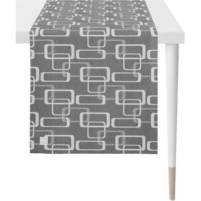 APELT Outdoor Jacquard Tischläufer - Grau/Weiß - 46x135cm APELT Outdoor Jacquard Tischläufer - Grau/Weiß - 46x135cm