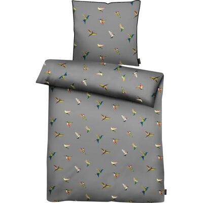APELT Kolibri Grau 2-teiliges Baumwoll-Satin Bettwäsche-Set APELT Kolibri Grau 2-teiliges Baumwoll-Satin Bettwäsche-Set