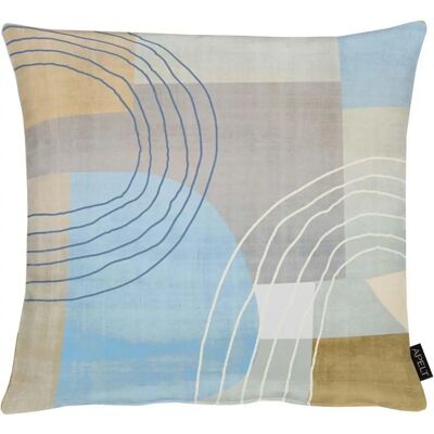 APELT Happy Kissenhülle - 46x46cm, Blau, Polyester, Gemustert APELT Happy Kissenhülle - 46x46cm, Blau, Polyester, Gemustert