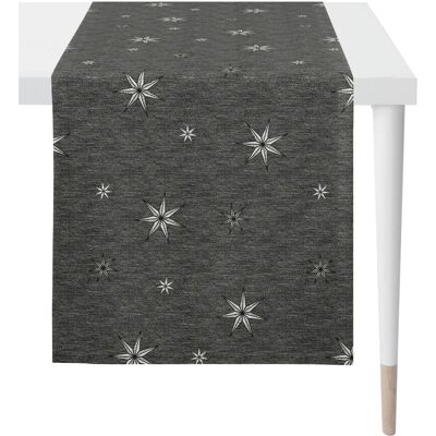 APELT 5842 Silber Stern Jacquard Tischläufer - Tischtyp APELT 5842 Silber Stern Jacquard Tischläufer - Tischtyp