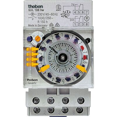 Theben SUL 188 hw Minuterie - Mécanique intérieure 24h/7d - Publicité Theben SUL 188 hw Minuterie - Mécanique intérieure 24h/7d - Publicité