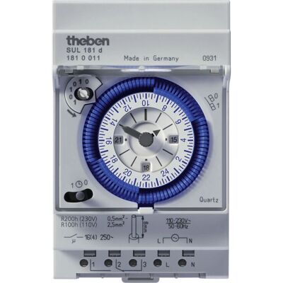 Theben SUL 181 d Timer - Analoog, 1 Kanaal, Dagelijks Programma Theben SUL 181 d Timer - Analoog, 1 Kanaal, Dagelijks Programma