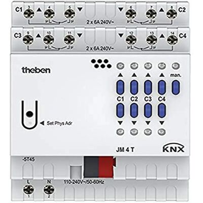 Theben JM 4 T KNX - Actionneur de volets 4 canaux pour KNX - Publicité Theben JM 4 T KNX - Actionneur de volets 4 canaux pour KNX - Publicité