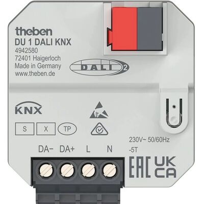 Theben DU 1 DALI KNX - Rolladenaktor - Ondersteunt 30 EVGs Theben DU 1 DALI KNX - Rolladenaktor - Ondersteunt 30 EVGs