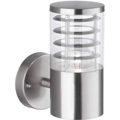 WOFI Lampada da Parete - E27, 13W, Acciaio Spazzolato - Lampada Esterno WOFI Lampada da Parete - E27, 13W, Acciaio Spazzolato - Lampada Esterno