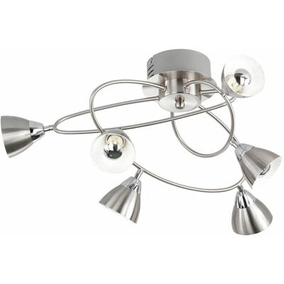 WOFI Silber Deckenlampe 6 LED 4,5W 320lm Warmweiß - Deckenleuchte WOFI Silber Deckenlampe 6 LED 4,5W 320lm Warmweiß - Deckenleuchte