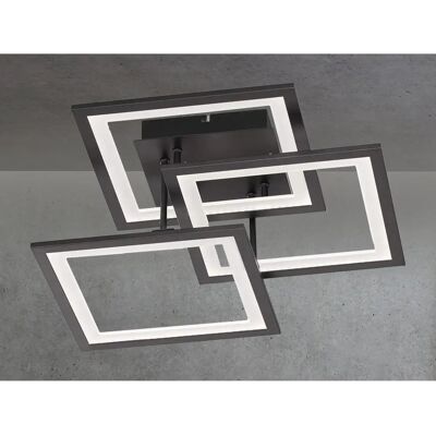 WOFI - Moderne Schwarze LED-Deckenleuchte - Wohnzimmer Dimmbar WOFI - Moderne Schwarze LED-Deckenleuchte - Wohnzimmer Dimmbar
