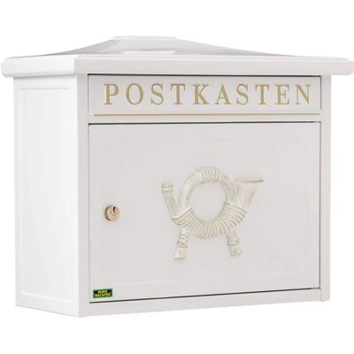 BURG WÄCHTER 12810 Sylt 1883 W Briefkasten - Weiß - Klassischer Stahl, Große Öffnung BURG WÄCHTER 12810 Sylt 1883 W Briefkasten - Weiß - Klassischer Stahl, Große Öffnung