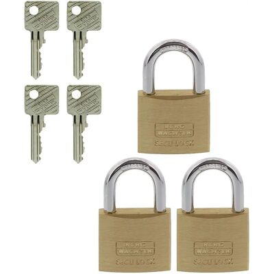 Serratura a lucchetto in ottone Burg Wächter 15291 - Set di sicurezza Serratura a lucchetto in ottone Burg Wächter 15291 - Set di sicurezza