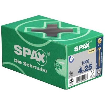 SPAX FRANCE - Vis bois Yellox - Pozidriv - 4,5x16mm - 1000 pièces - Publicité SPAX FRANCE - Vis bois Yellox - Pozidriv - 4,5x16mm - 1000 pièces - Publicité
