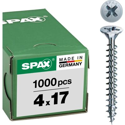 Vis à bois SPAX - Pozidriv, 17mm x 4mm, 1000 pièces Vis à bois SPAX - Pozidriv, 17mm x 4mm, 1000 pièces