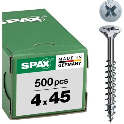 Spax verzinkte Pozidriv Holzschraube 4x45 - Universal, 500 Stück Spax verzinkte Pozidriv Holzschraube 4x45 - Universal, 500 Stück