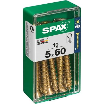 SPAX Yellox Holz Flachkopf Schrauben - Schrauben - Stahl - 10 Stück SPAX Yellox Holz Flachkopf Schrauben - Schrauben - Stahl - 10 Stück
