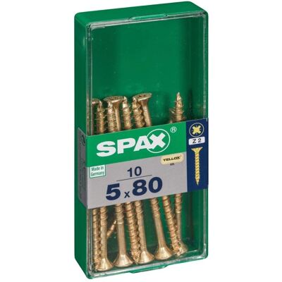 SPAX Yellox Holz Flachkopf Schrauben - Schrauben - Stahl - 10 Stück SPAX Yellox Holz Flachkopf Schrauben - Schrauben - Stahl - 10 Stück