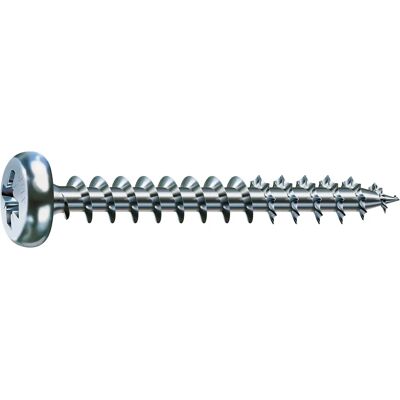 Vite universale SPAX - 5 x 35 mm - Filettatura completa - Testa semi-ronda - Impronta a croce Z2 - 4CUT - WIROX Vite universale SPAX - 5 x 35 mm - Filettatura completa - Testa semi-ronda - Impronta a croce Z2 - 4CUT - WIROX