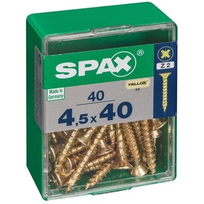 SPAX Holzschraube Flachkopf - 4,5 x 40 mm - Holzschraube SPAX Holzschraube Flachkopf - 4,5 x 40 mm - Holzschraube