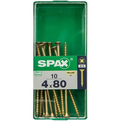 SPAX Modèle 4081020400802 Vis à Tête Plate en Acier - Bois - 10 Unités SPAX Modèle 4081020400802 Vis à Tête Plate en Acier - Bois - 10 Unités