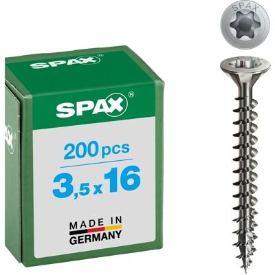 SPAX Stainless Steel 3.5x16mm Universal Screw - 200 pcs SPAX Stainless Steel 3.5x16mm Universal Screw - 200 pcs