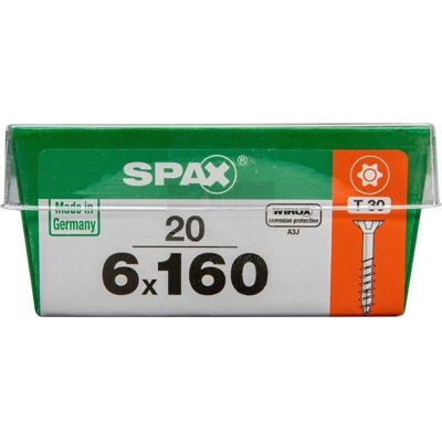 SPAX Universalschraube - T30, 6x160mm, 20 Stück SPAX Universalschraube - T30, 6x160mm, 20 Stück