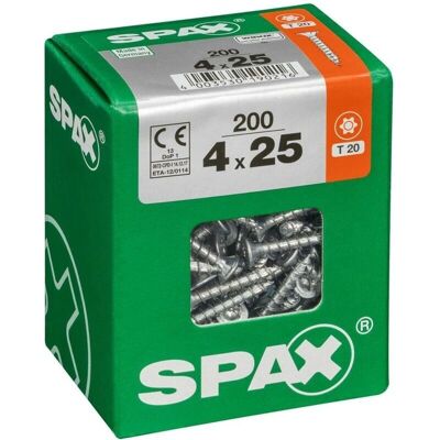 SPAX Stahl Torx Schrauben 200 Stück Senkkopf - Innenbereich SPAX Stahl Torx Schrauben 200 Stück Senkkopf - Innenbereich