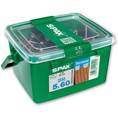 Spax Edelstahl Terrassenschrauben - T-STAR plus T25, 5x60mm, 200 Stück Spax Edelstahl Terrassenschrauben - T-STAR plus T25, 5x60mm, 200 Stück
