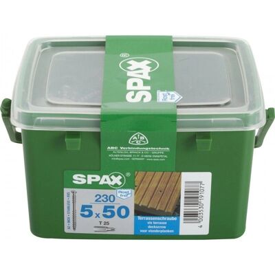 Spax - Edelstahl Terrassenschrauben - 5x50mm - 230 Stück Spax - Edelstahl Terrassenschrauben - 5x50mm - 230 Stück