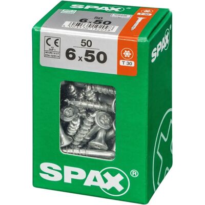 SPAX Gelber Stahl Holzschrauben - 50 x 6mm - 50 Stück SPAX Gelber Stahl Holzschrauben - 50 x 6mm - 50 Stück