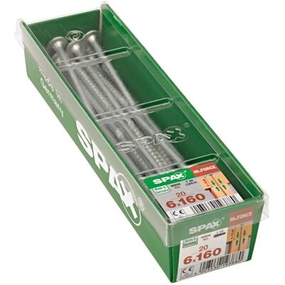 Vite in acciaio per legno SPAX 6x160 mm - Filettatura parziale T30 Wirox Vite in acciaio per legno SPAX 6x160 mm - Filettatura parziale T30 Wirox