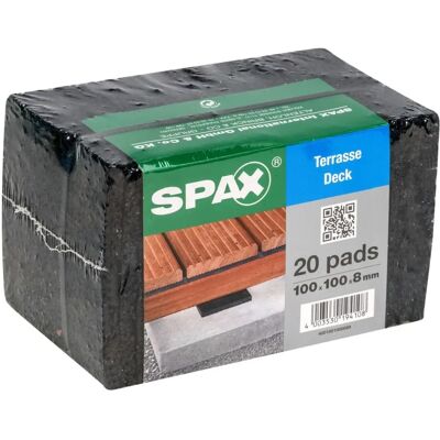 Spax Gummipads für Terrasse - 20 Stück - Schwarz - Bodenisolierung Spax Gummipads für Terrasse - 20 Stück - Schwarz - Bodenisolierung