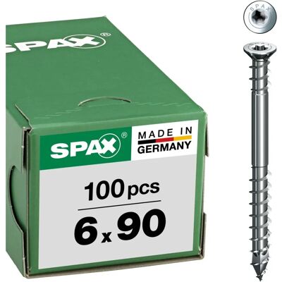 Tornillos Spax 6x90mm Cabeza plana T30 WIROX - 100 piezas Tornillos Spax 6x90mm Cabeza plana T30 WIROX - 100 piezas