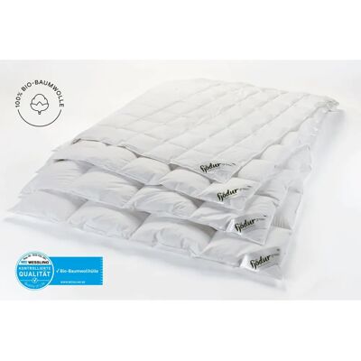 FJÖDUR Fleur Daunenbettdecke - 200x200cm, hypoallergen, sommer FJÖDUR Fleur Daunenbettdecke - 200x200cm, hypoallergen, sommer